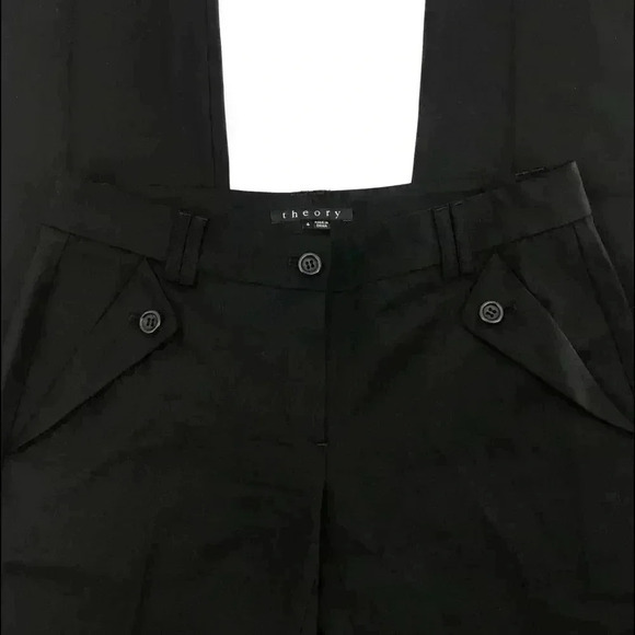 Theory Dony Tailored Wool Blend Black‎ Dress Pants Women’ Size 4 Career Casual - Picture 3 of 8